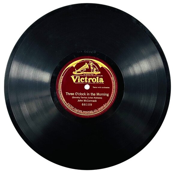 John McCormack - Three O'clock in the Morning - 66109 Victrola 78rpm 10" Shellac - Picture 1 of 3